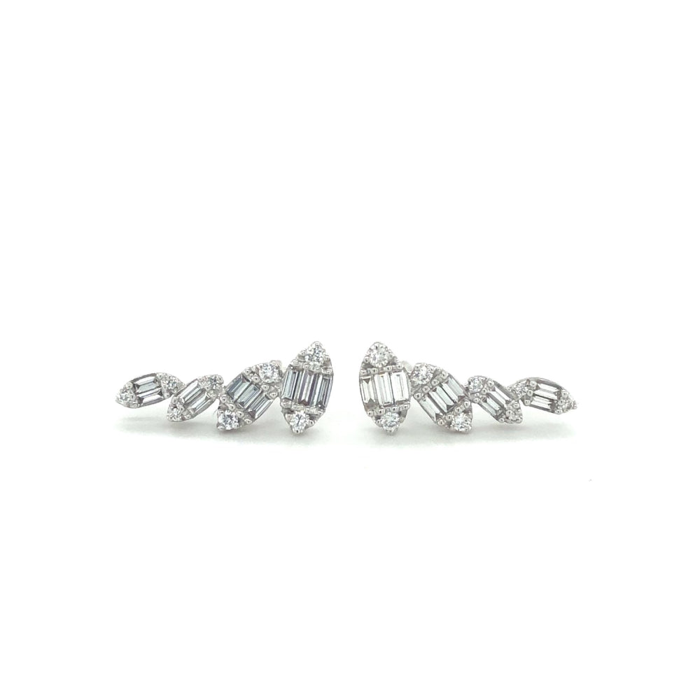 Lisa Nik 18k Gold Diamond Ear Climbers