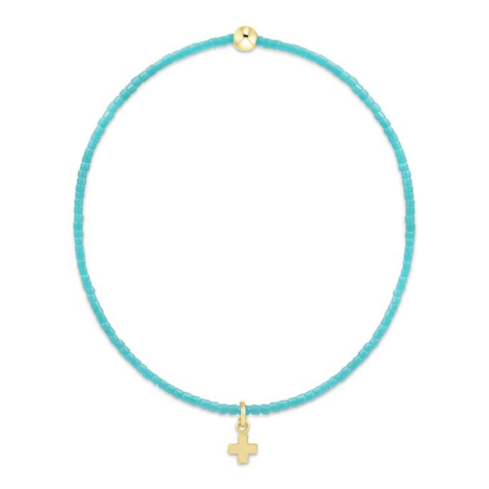 enewton 6.25" Hope Classic Turquoise Bracelet - Signature Cross Small Gold Charm
