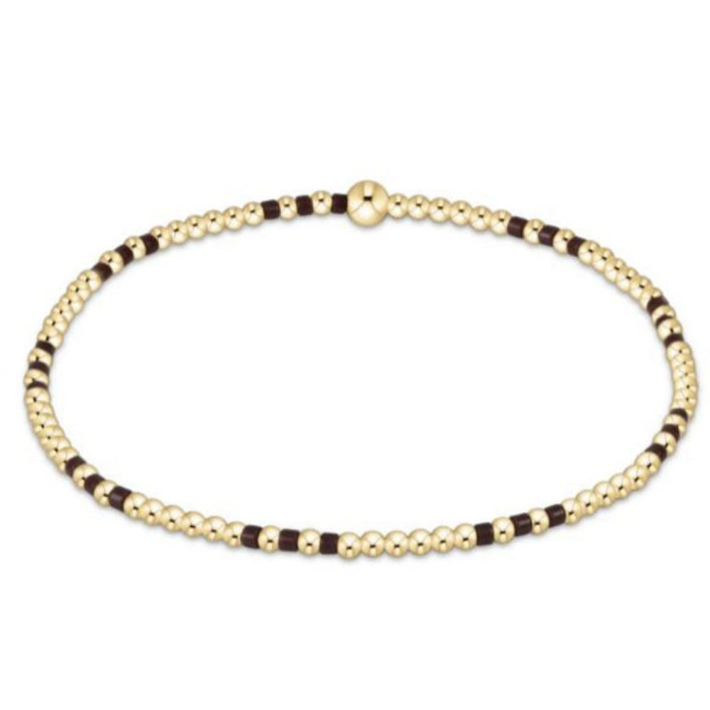 enewton 6.25" Hope Joy Pattern 2mm Bead Bracelet - Chocolate