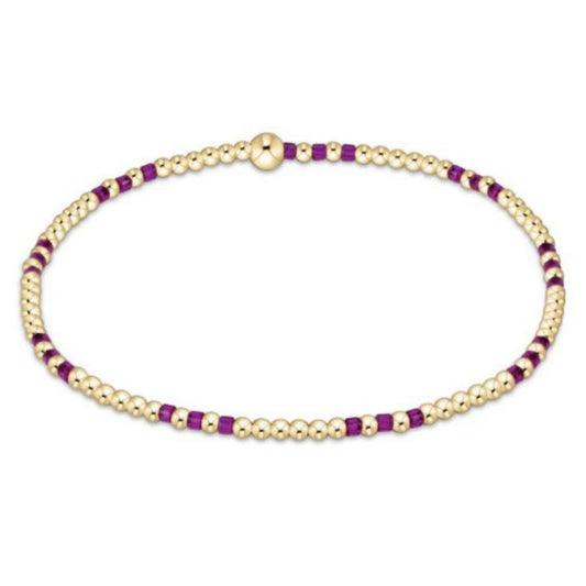 enewton 6.25" Hope Joy Pattern 2mm Bead Bracelet - Fuchsia