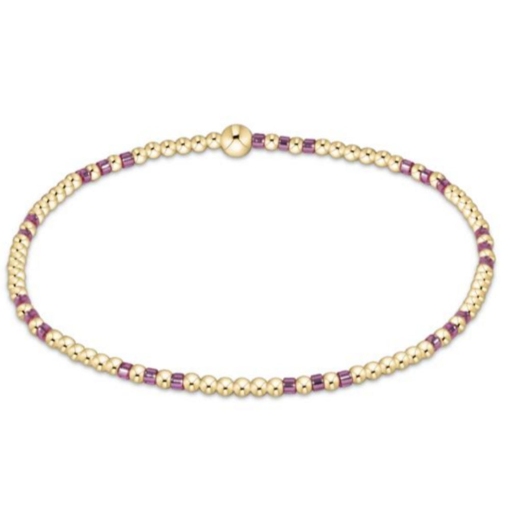 enewton 6.25" Hope Joy Pattern 2mm Bead Bracelet - Pink Metallic