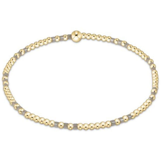 enewton 6.25" Hope Joy Pattern 2mm Bead Bracelet - Taupe With A Twist