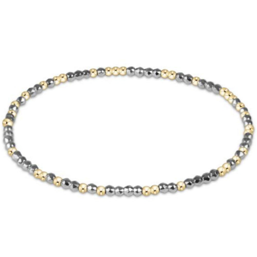 enewton 6.25" Hope Unwritten Bright Silver Faceted Hematite 2mm Bead Bracelet