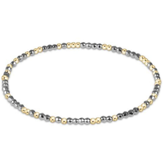 enewton 6.25" Hope Unwritten Bright Silver Faceted Hematite 2mm Bead Bracelet