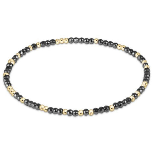 enewton 6.25" Hope Unwritten Silver Faceted Hematite 2mm Bead Bracelet