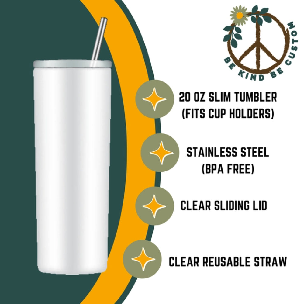 Info on colorful tumbler with 'Maryland Crab' design on a white backround 