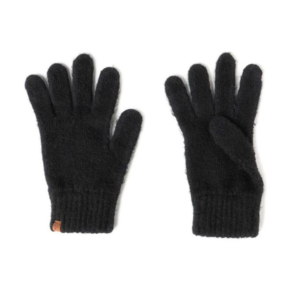 Pair of black gloves on a white background