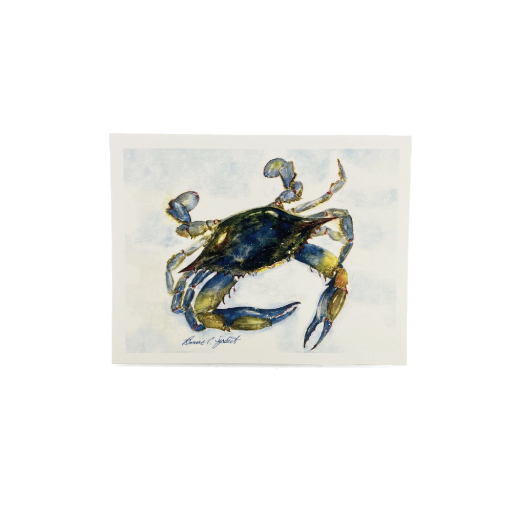 Blue Crab Water Color Blank Greeting Cards (Set of 4)