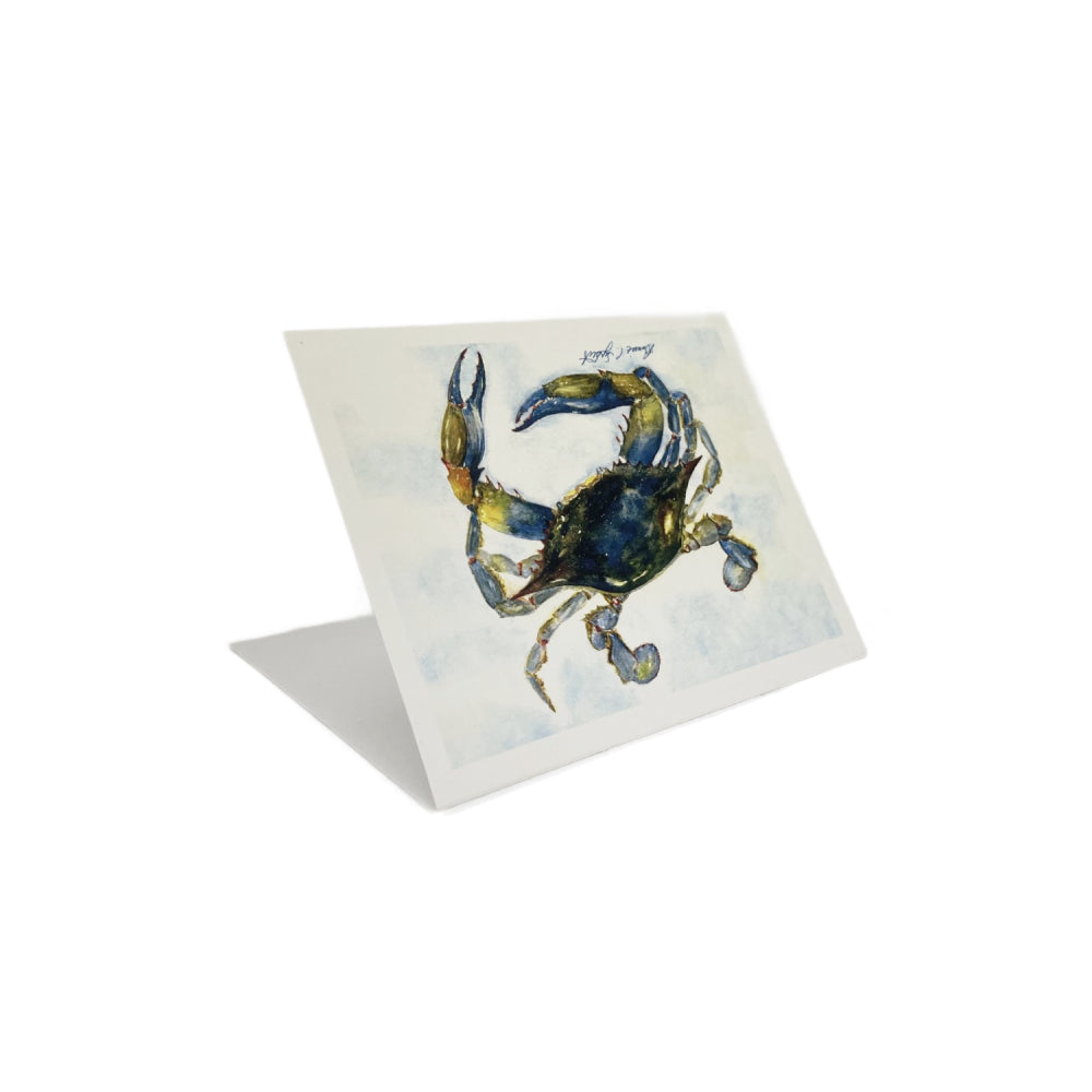 Blue Crab Water Color Blank Greeting Cards (Set of 4)