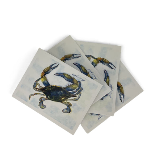 Blue Crab Water Color Blank Greeting Cards (Set of 4)