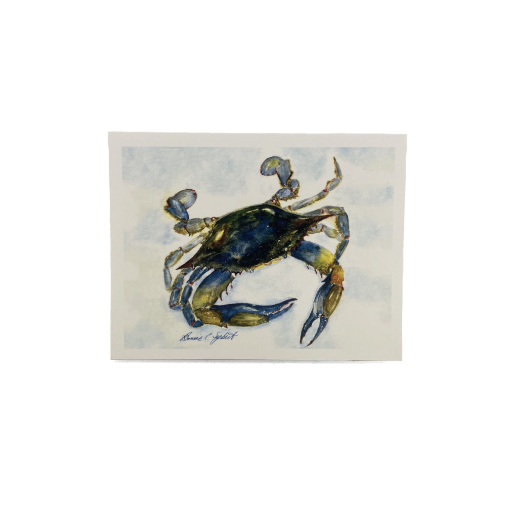 Blue Crab Water Color Blank Greeting Cards (Set of 4)