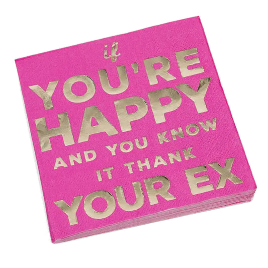 Lux Fragrances If You're Happy and You Know It It Thank Your Ex Beverage napkin-PKG of 20