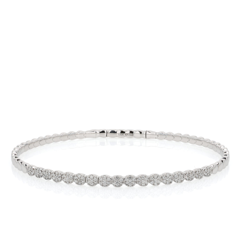 A. Jaffe 14k Gold Flexible Pave Top Bangle with Diamonds