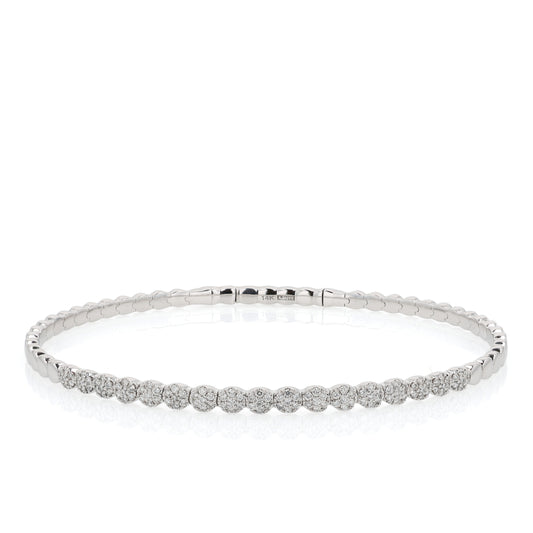 A. Jaffe 14k Gold Flexible Pave Top Bangle with Diamonds