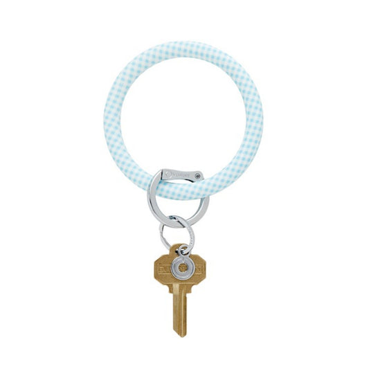 Oventure Silicone Big O Key Ring-Gingham Sweet Carolina Blu