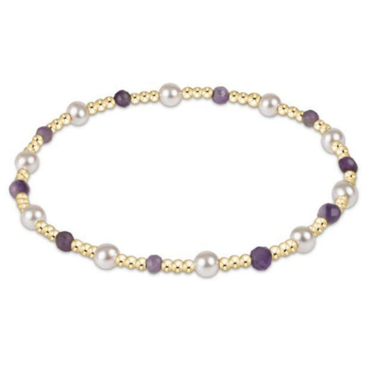 enewton 6.25" Pearl Sincerity Pattern 4mm Bead Bracelet - Amethyst