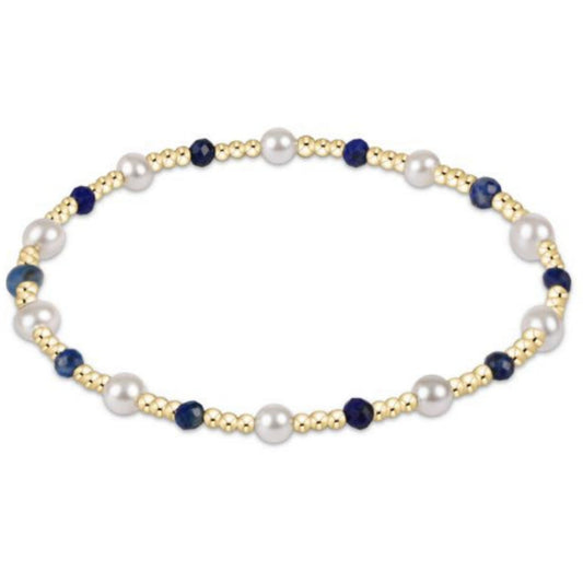 enewton 6.25" Pearl Sincerity Pattern 4mm Bead Bracelet - Lapis
