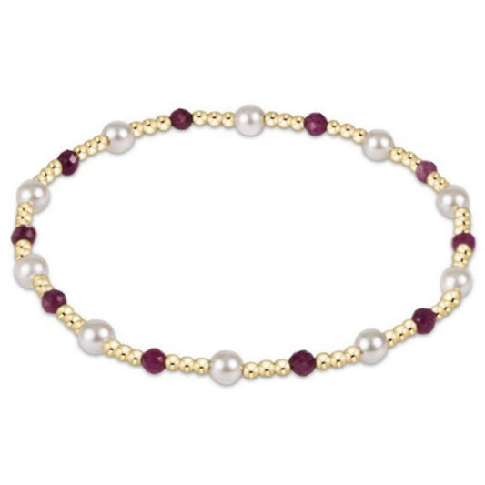 enewton 6.25" Pearl Sincerity Pattern 4mm Bead Bracelet - Ruby