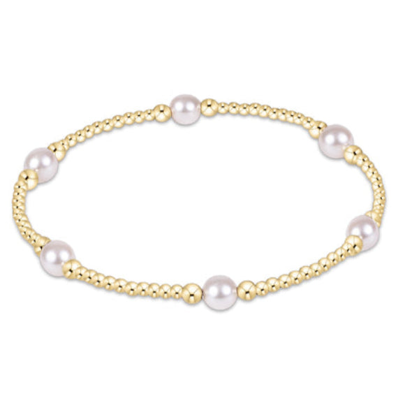 enewton 6.25" Purpose Pearl 5mm Gold Bracelet