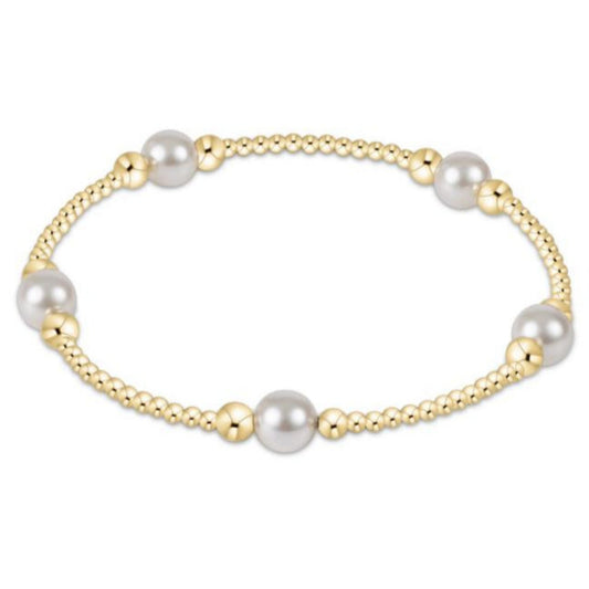 enewton 6.25" Purpose Pearl 6mm Bead Bracelet - Gold