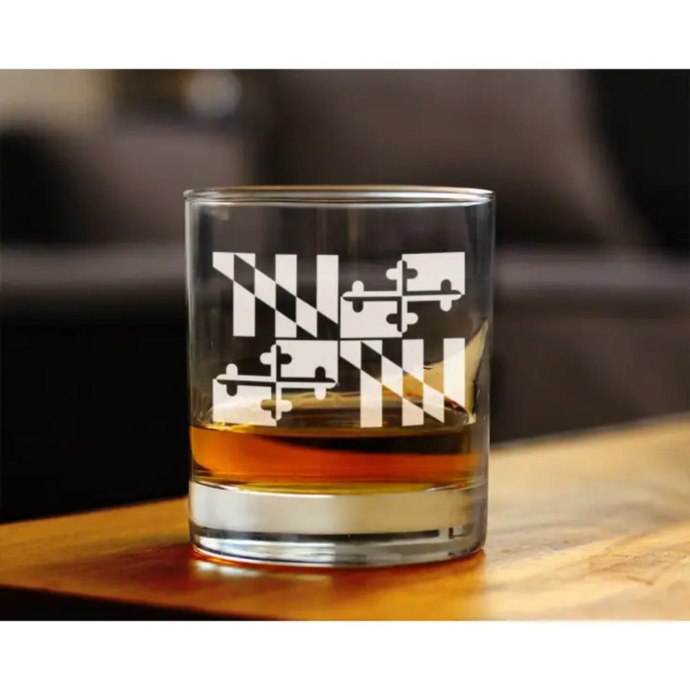 Maryland whiskey rocks glass