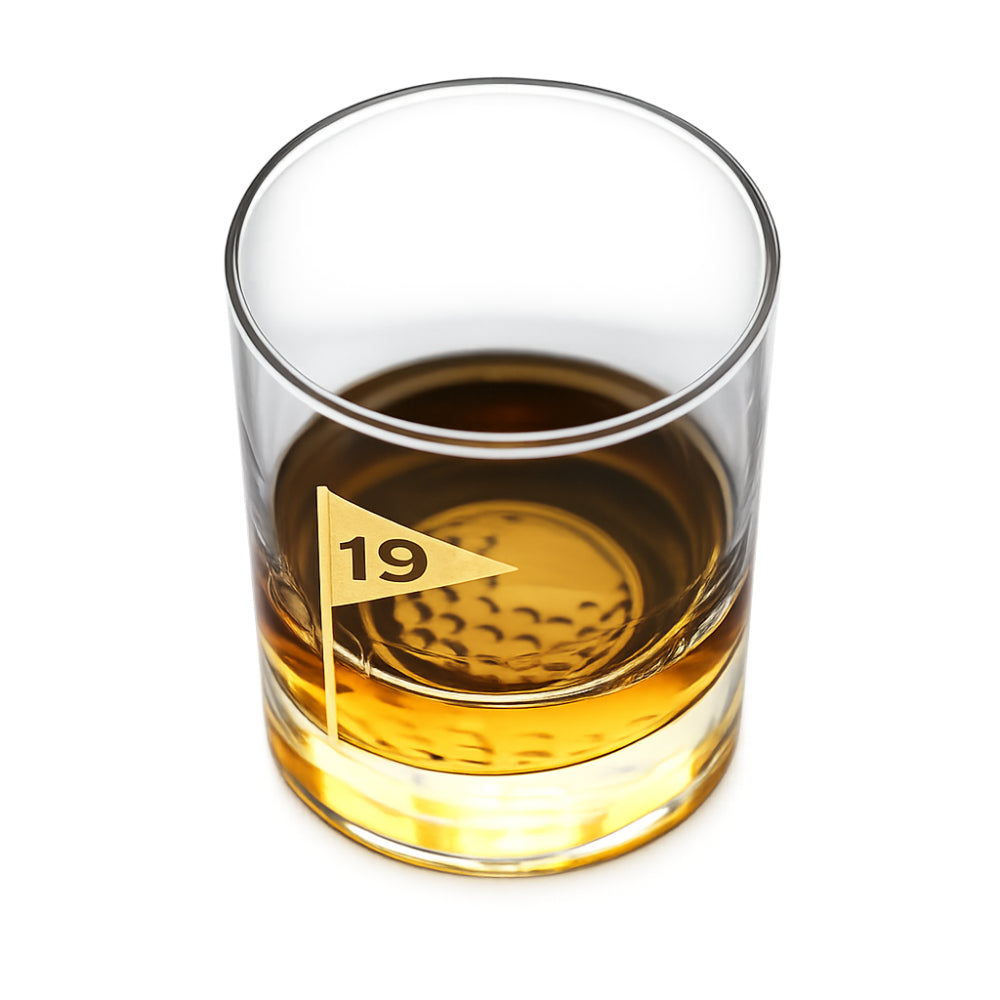 19th Hole Golf Ball Whiskey Rocks Glass