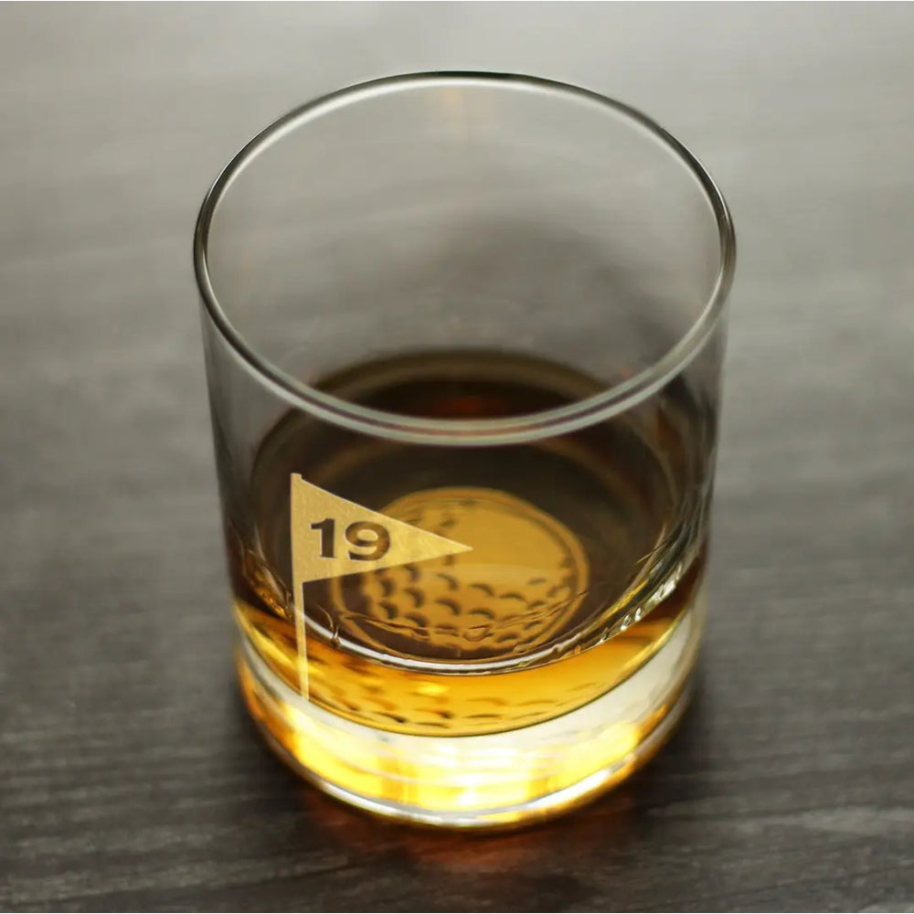 19th Hole Golf Ball Whiskey Rocks Glass