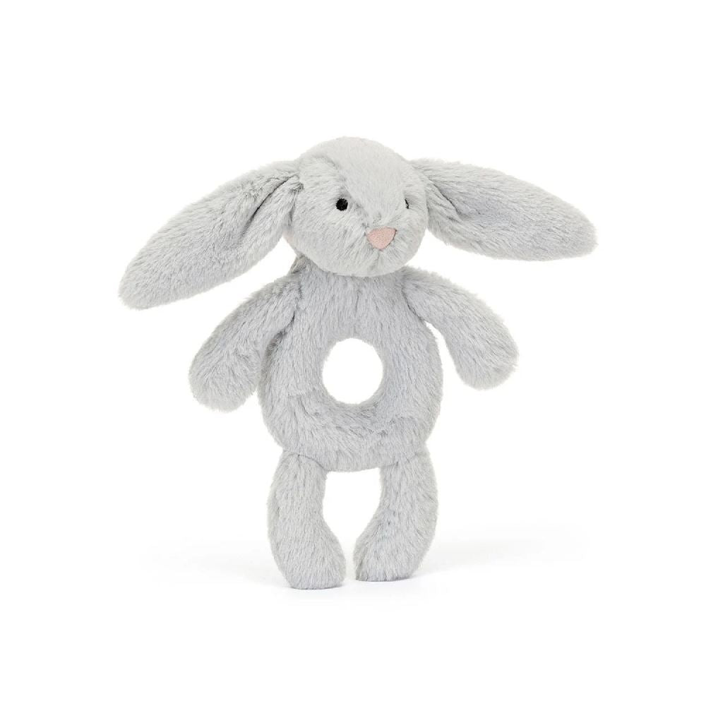 Jellycat Bashful Silver (Grey) Bunny Ring Rattle