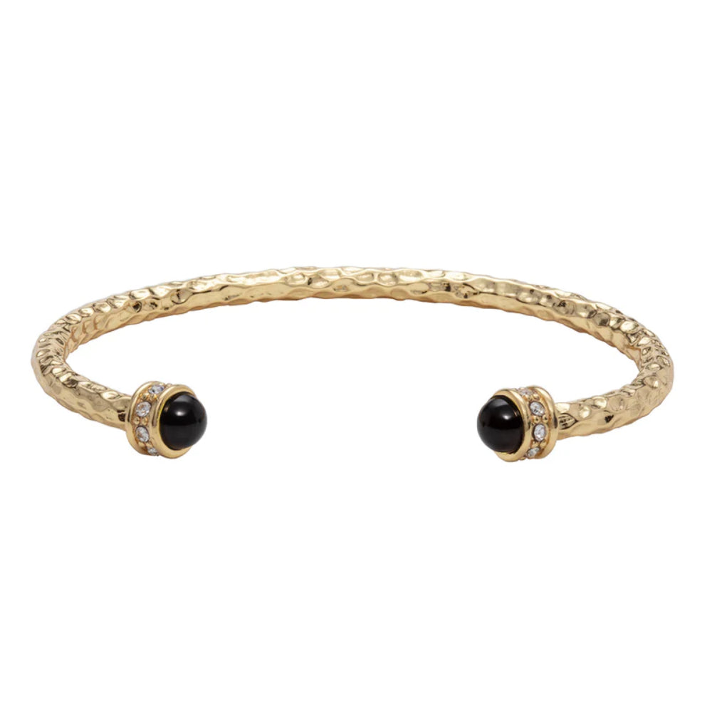 Halcyon Days Hammered Torque Gold Bangle