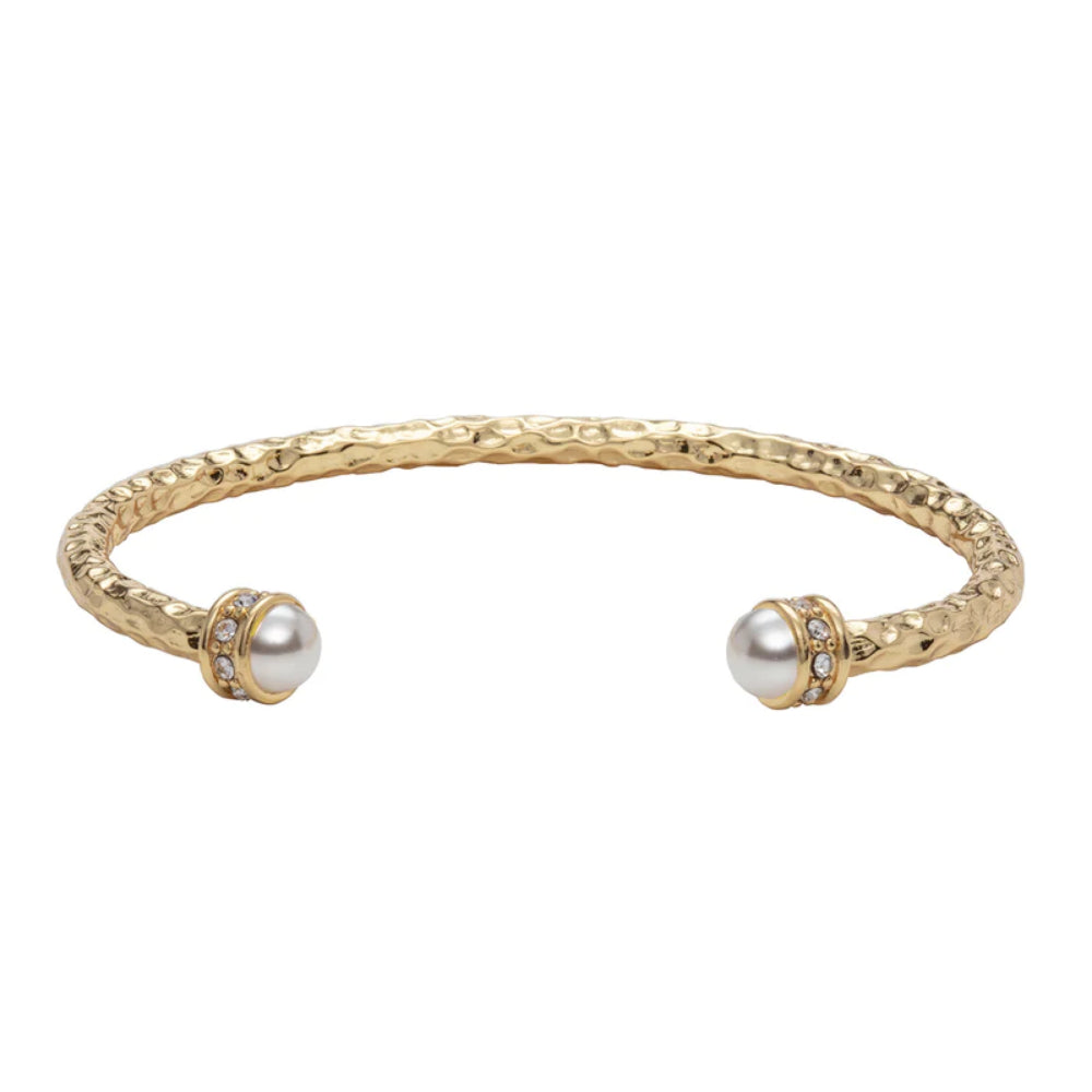 Halcyon Days Hammered Torque Gold Bangle