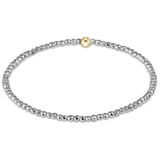 enewton 6.25" Silver Faceted Hematite 2mm Bead Bracelet