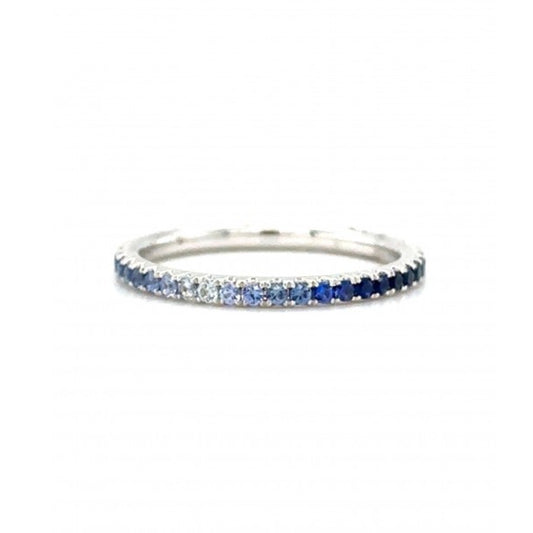 Lisa Nik Rainbow 18k Ombre Blue Sapphire Eternity Band