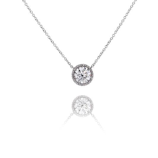 Estate 14kw Pendant Solitaire Bezel Set D.51ct Ps DSI2 Laser Drilled Off- Center Design 18" Cable