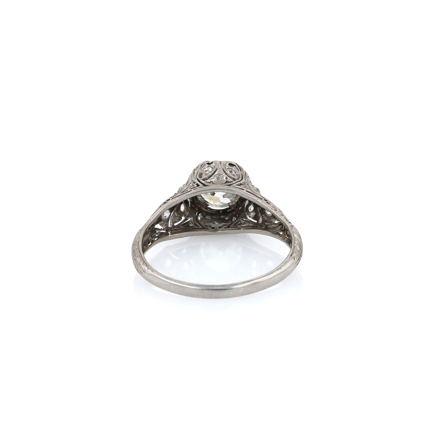 Estate Platinum Transitional Vintage Filagree Ring