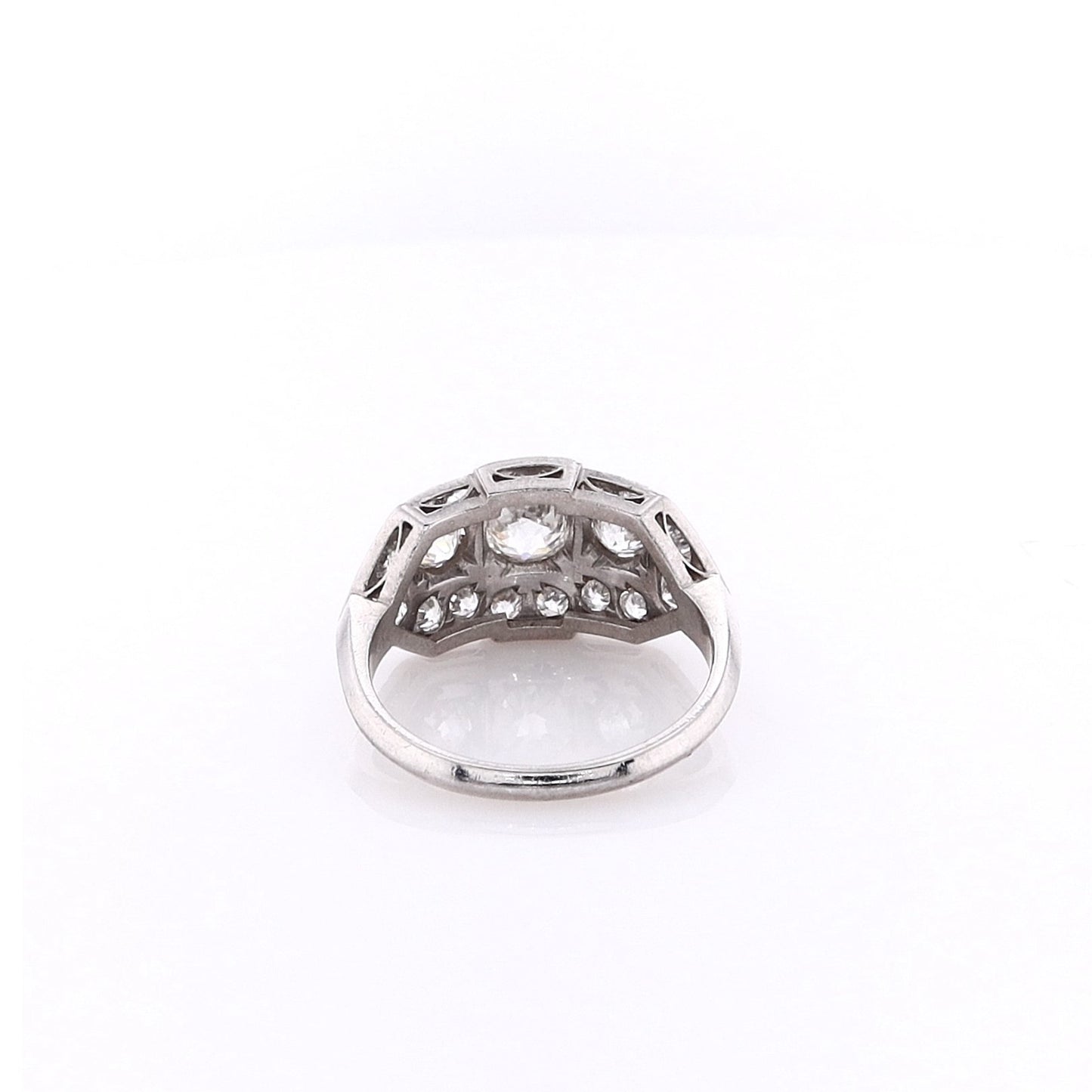Estate 14k White Gold Old European Diamond Ring