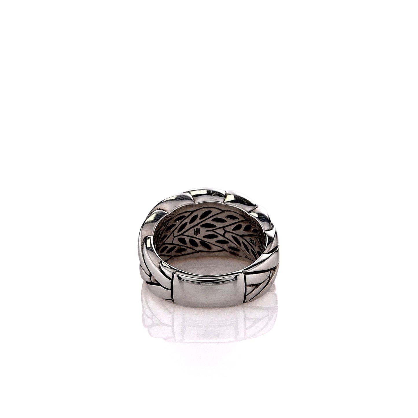 Estate John Hardy Sterling Silver Modern Chain Wide Tapered Ring