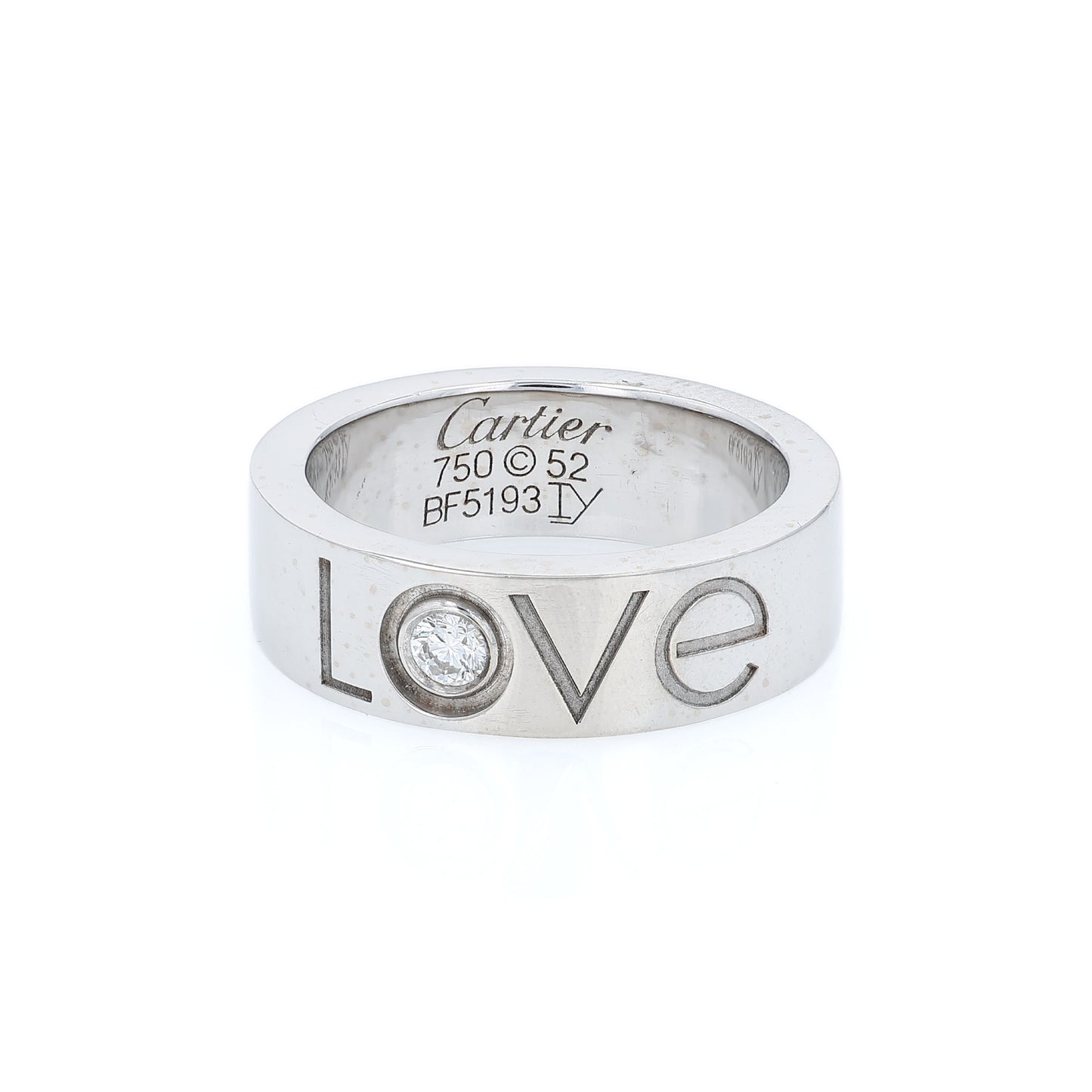 Estate Cartier Inspired 18k White Gold "Love" Design Diamond Band