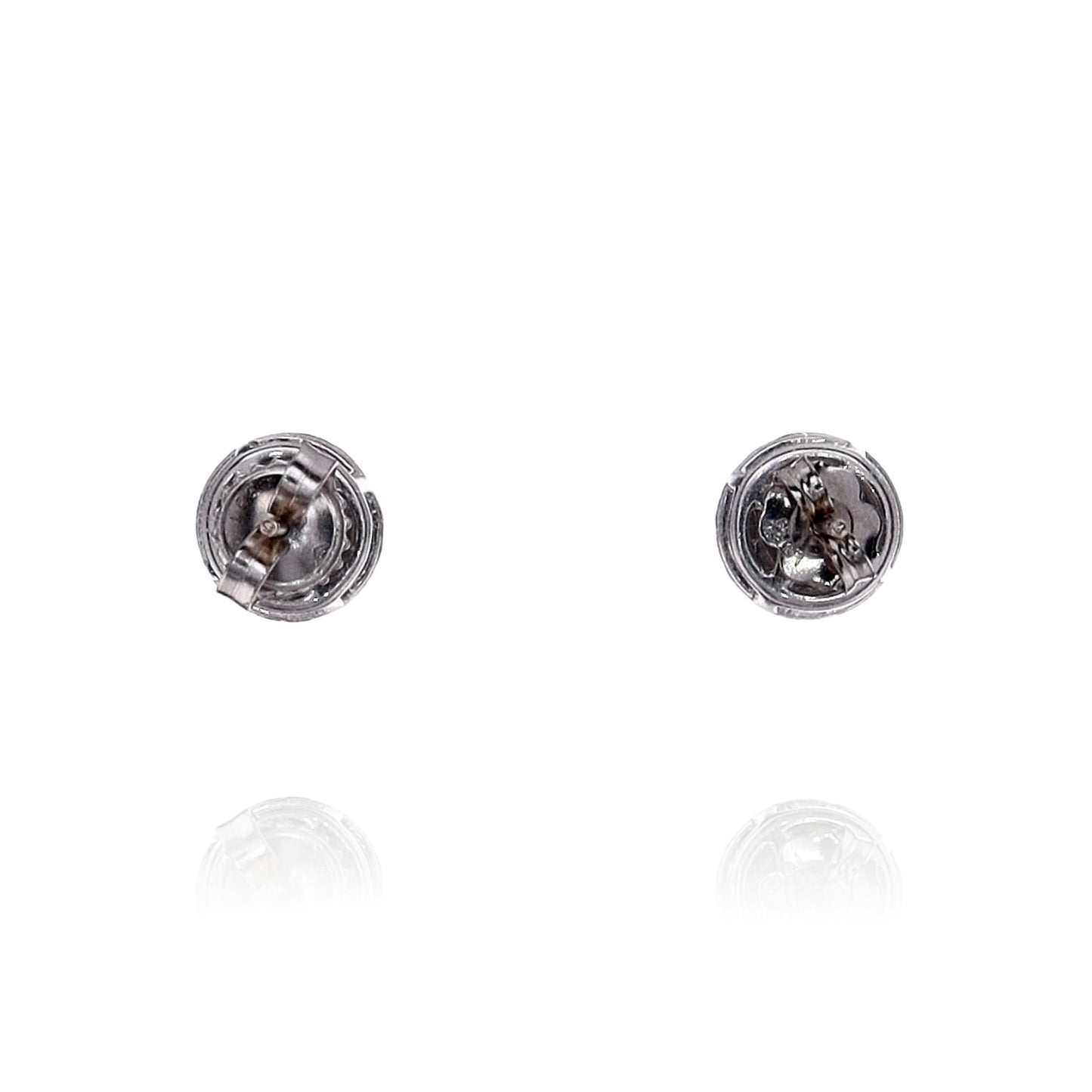 Estate Forevermark 18k White Gold Diamond Halo Stud Earrings