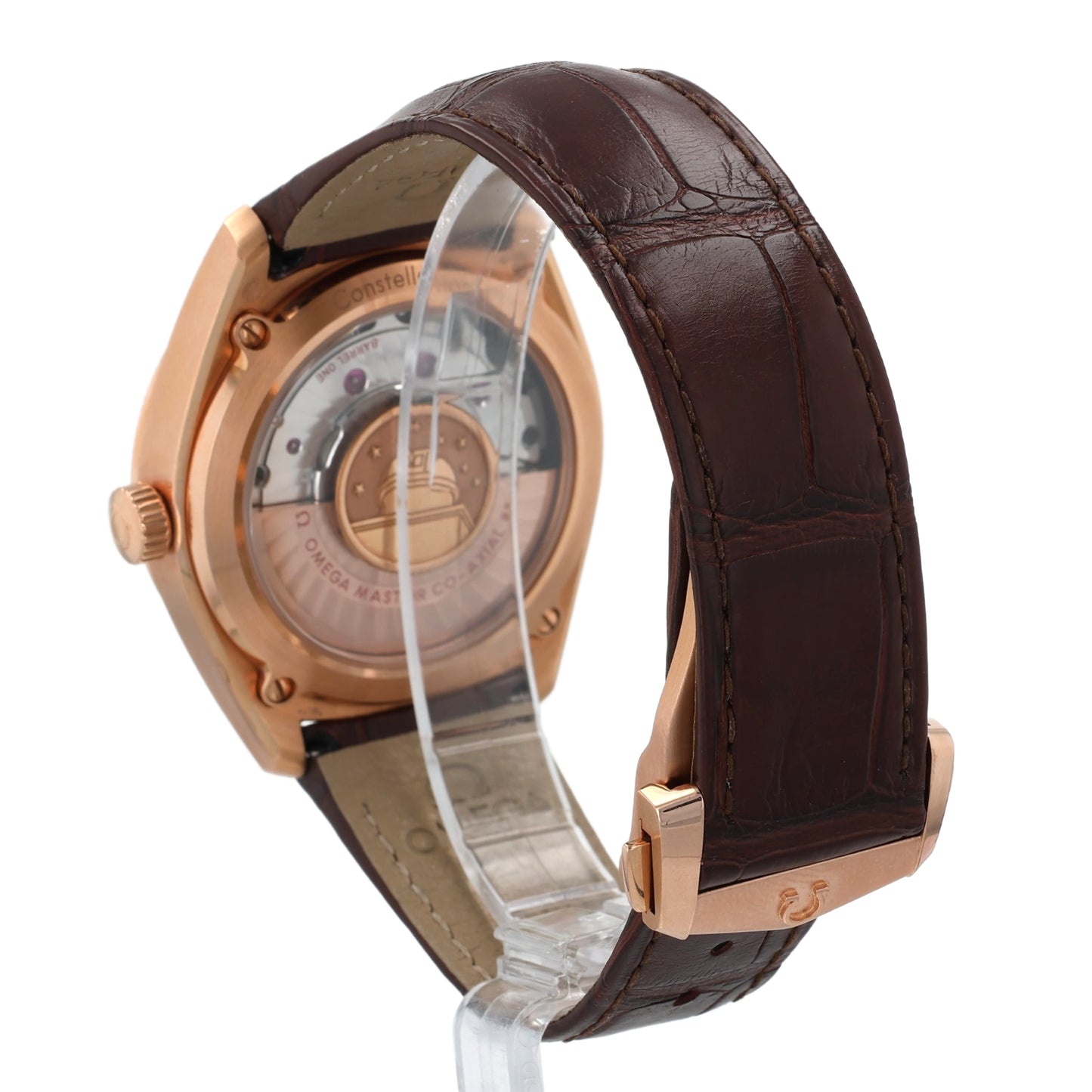 Estate Omega 18k Rose Gold G Constellation Globemaster Co-Axial Master Chronometer Silver Dial With Box