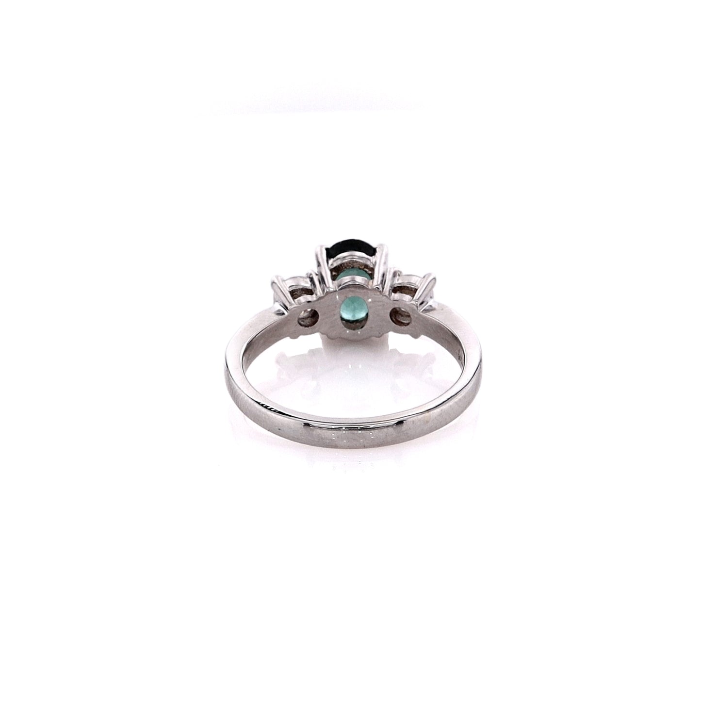 Estate 14k White Gold Tourmaline and Diamond Ring
