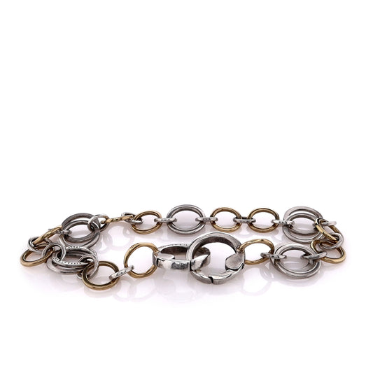 Estate Tiffany & Co Two-Tone 8" Interlocking Circle Link Chain Bracelet