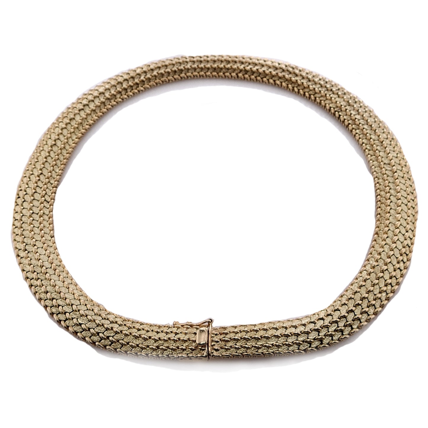 Estate 14k Yellow Gold Tapered Woven Link Necklace