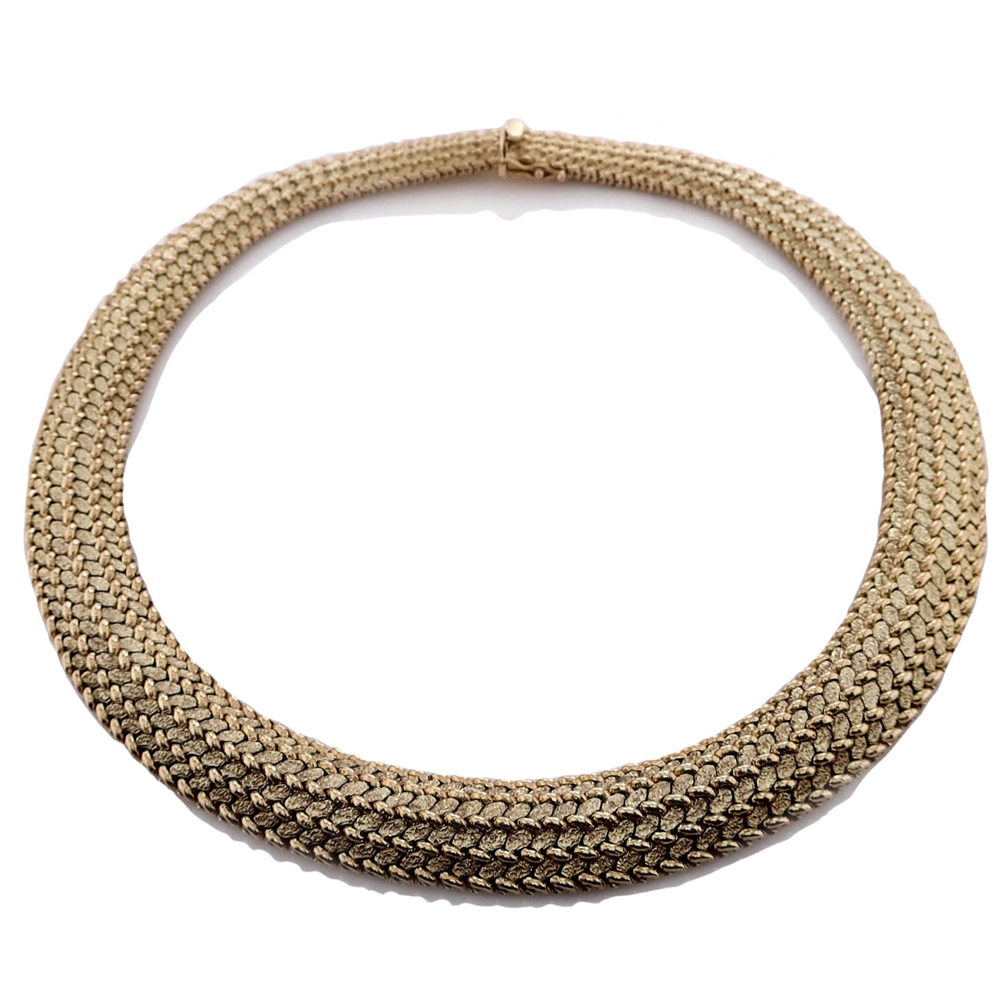 Estate 14k Yellow Gold Tapered Woven Link Necklace
