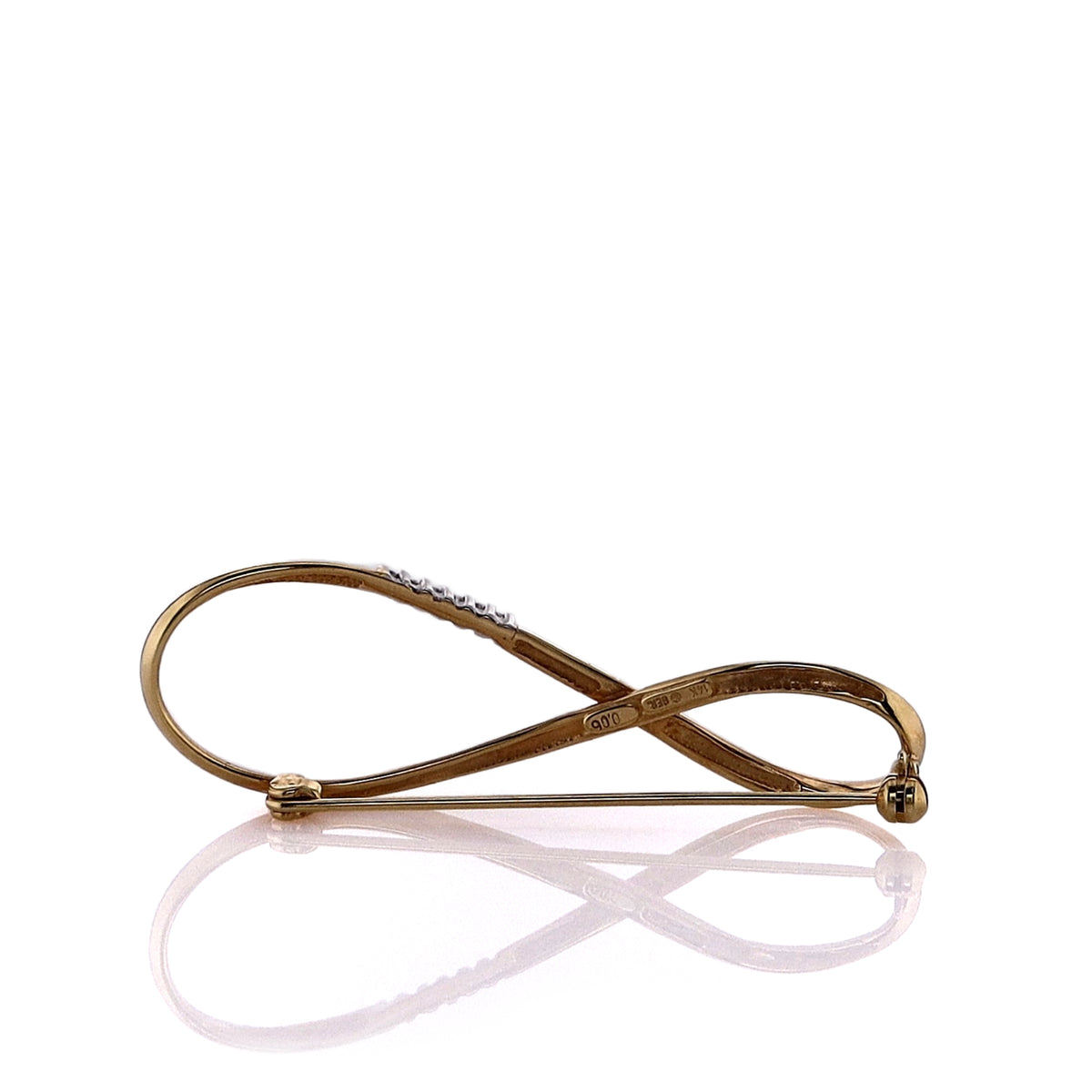 Infinity Sign Gold Pin Estate 14k Yellow Gold Infinity Symbol Design Diamond Pin – Smyth Jewelers