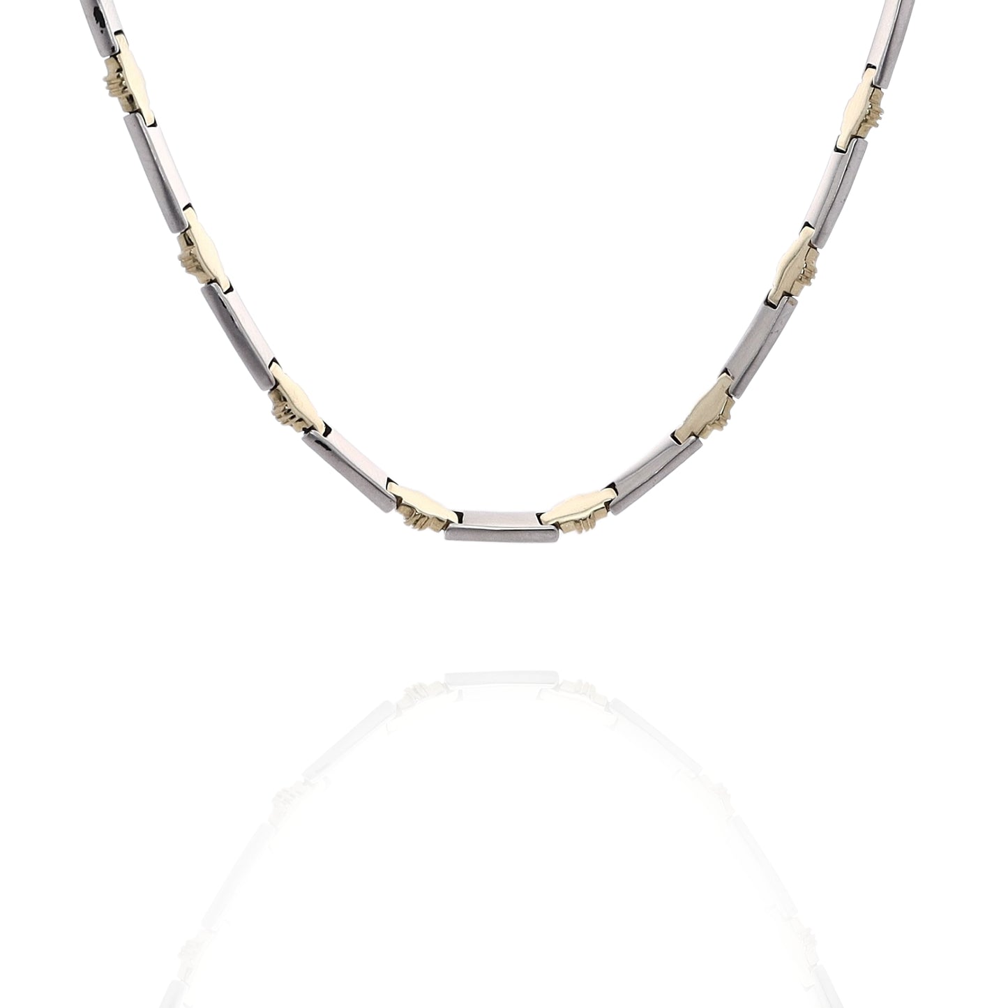 Estate 14 Karat White and Yellow Gold Necklace