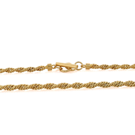 Estate 24 Karat Yellow Gold Twisted Rope Bracelet