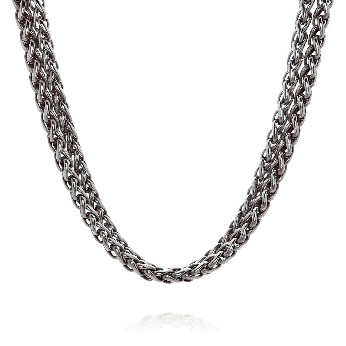 Estate David Yurman Sterling Silver 16" Double Wheat Link Chain Necklace