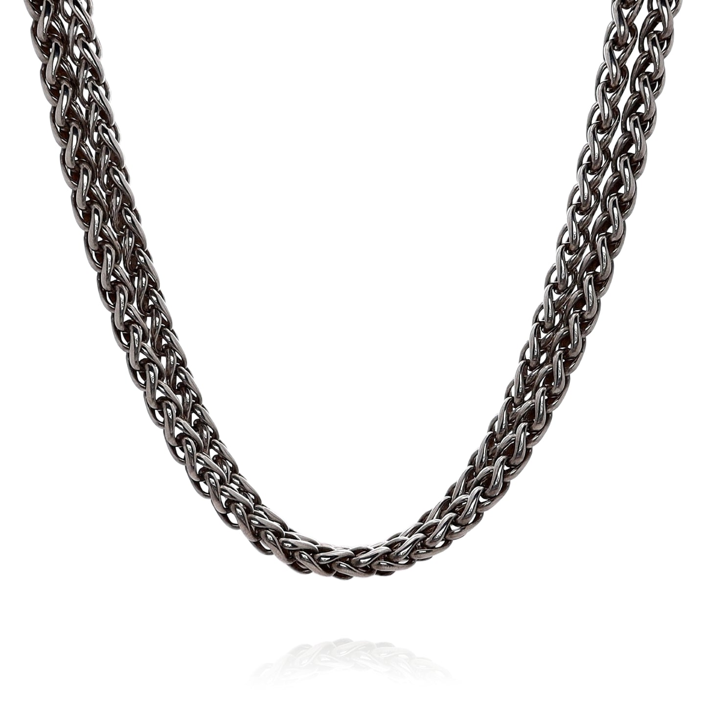 Estate David Yurman Sterling Silver 16" Double Wheat Link Chain Necklace