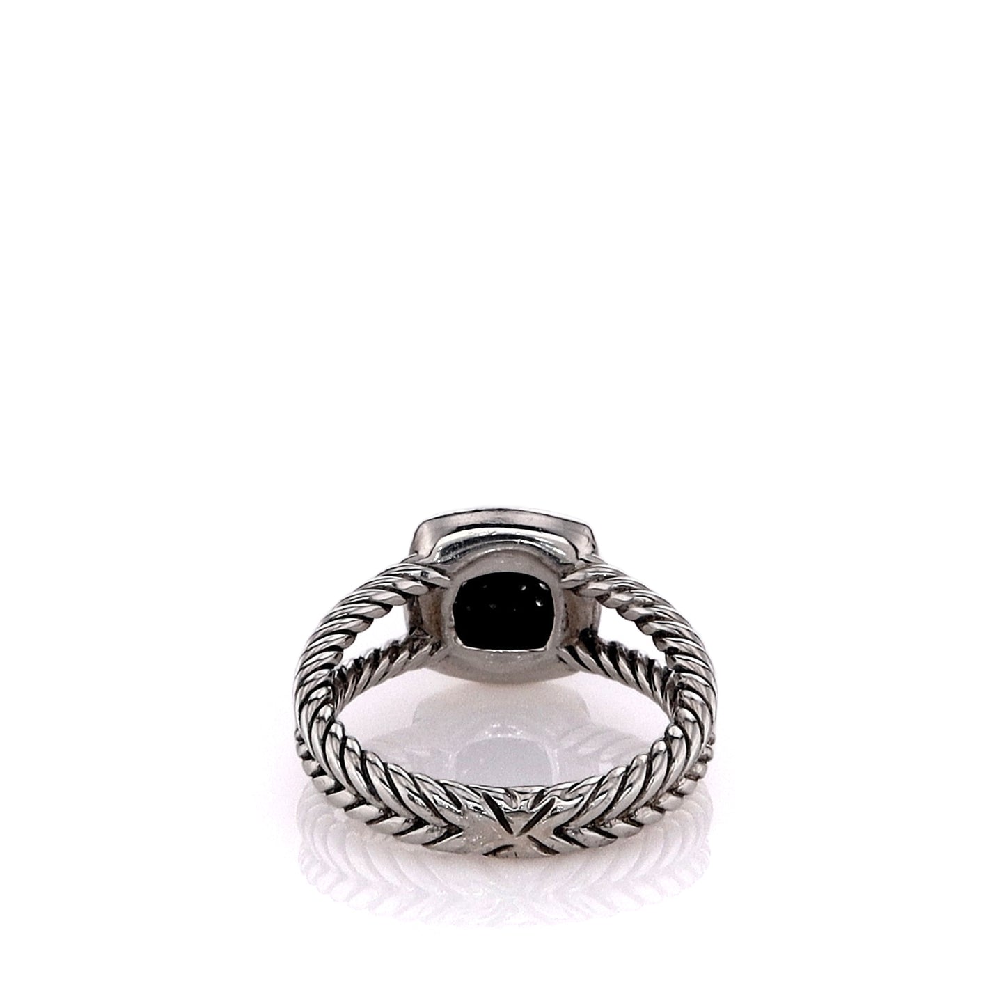Estate David Yurman Sterling Silver Petite Albion Diamond Split Shank Ring