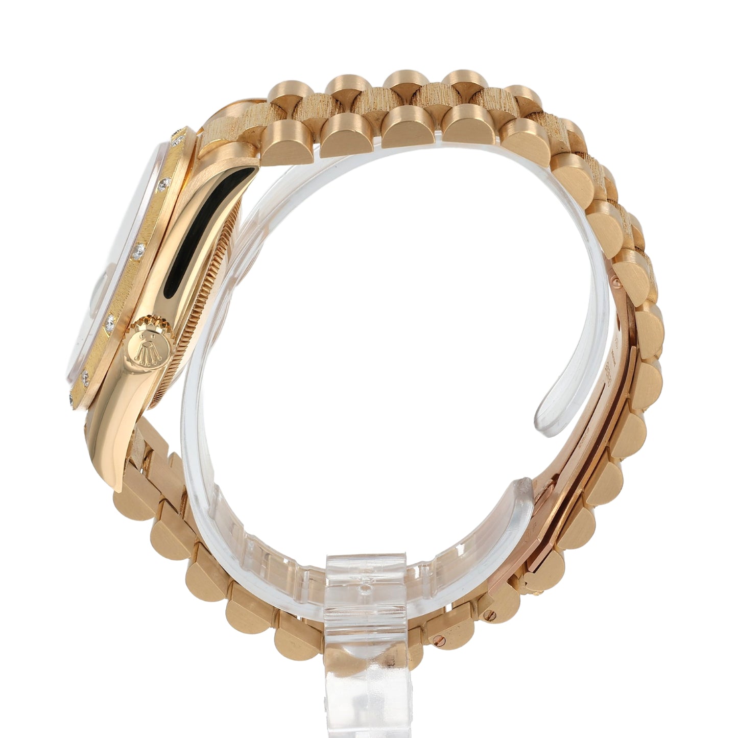 Estate Rolex 18k Yellow Gold Gent's Oyster Perpetual Day-Date Champagne Diamond Dial 18248 C.1990